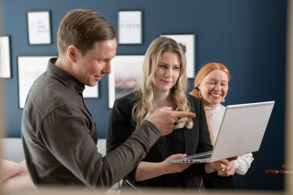 WorkPower management team discussing coaching.