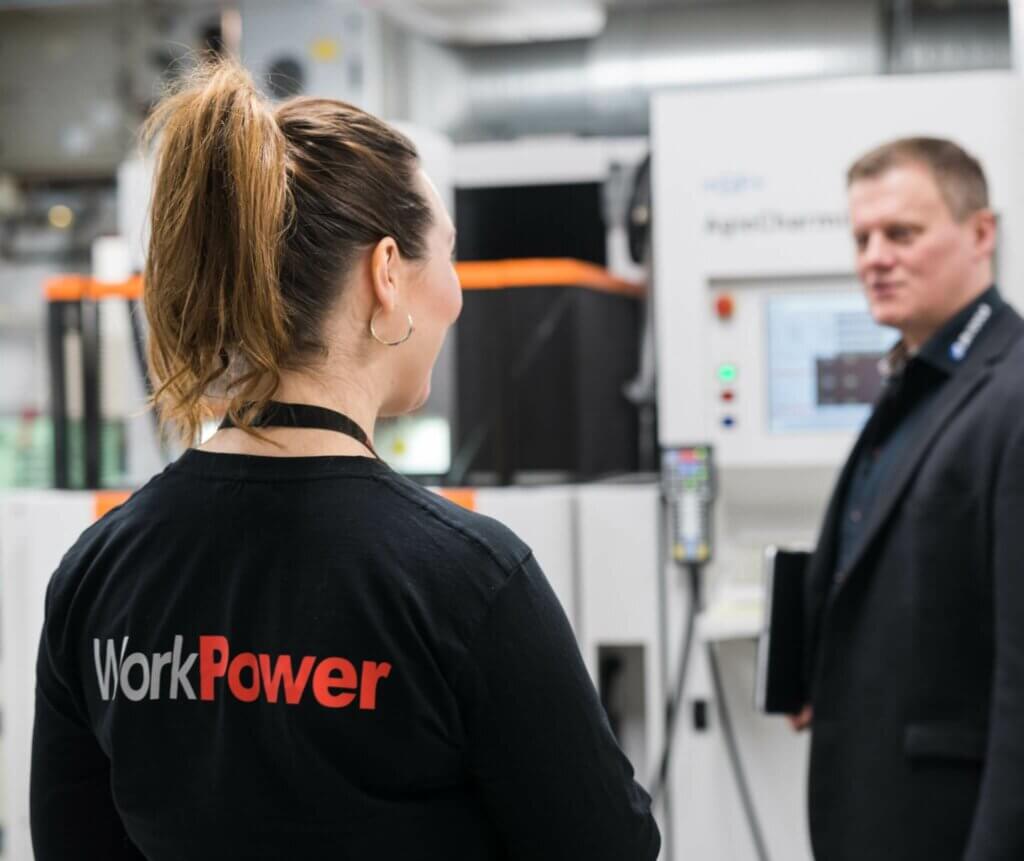 WorkPower’s Niina on site at a client’s premises.
